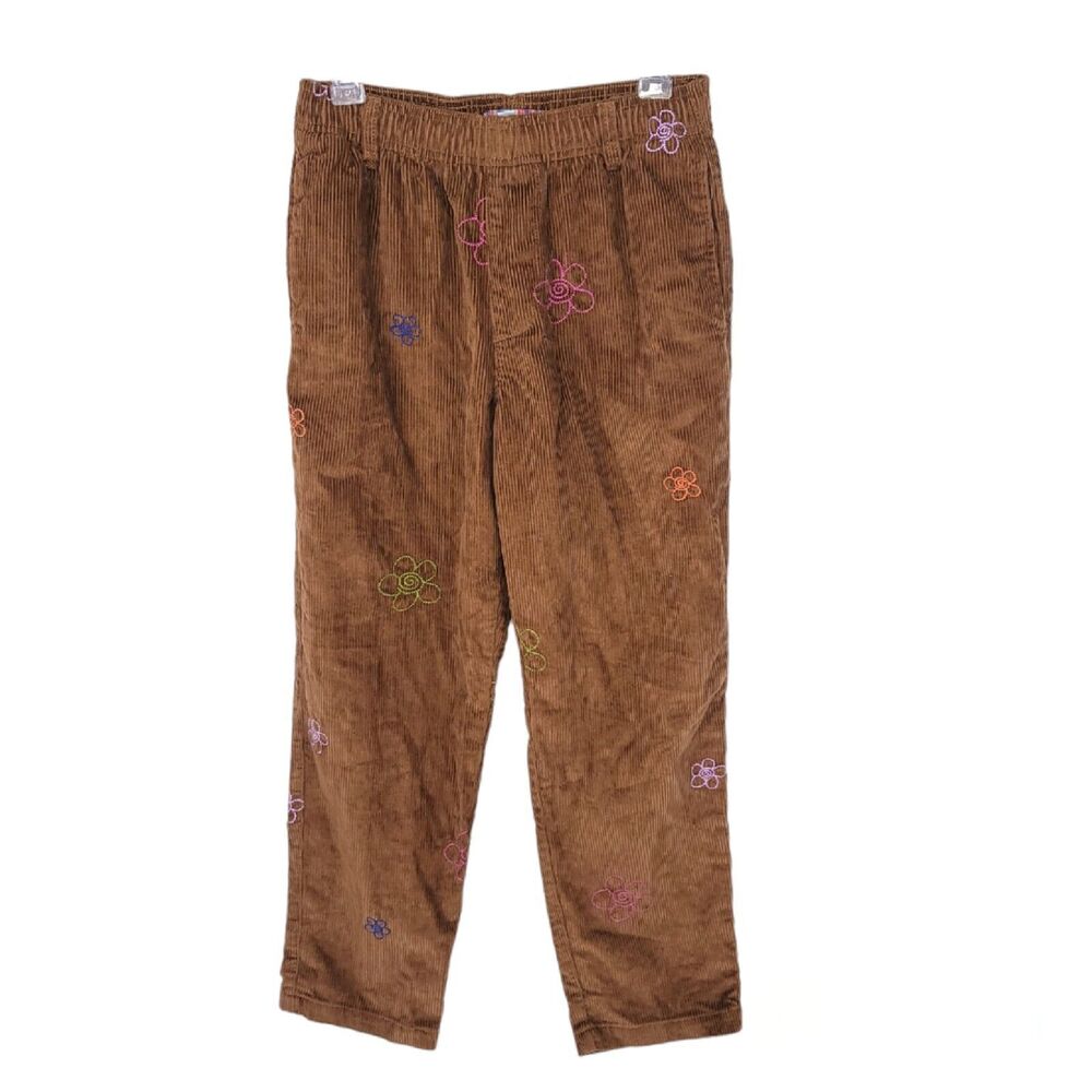 Urban Outfitters Pants Womens Small Corduroy Floral High Embroidered Pull Boho